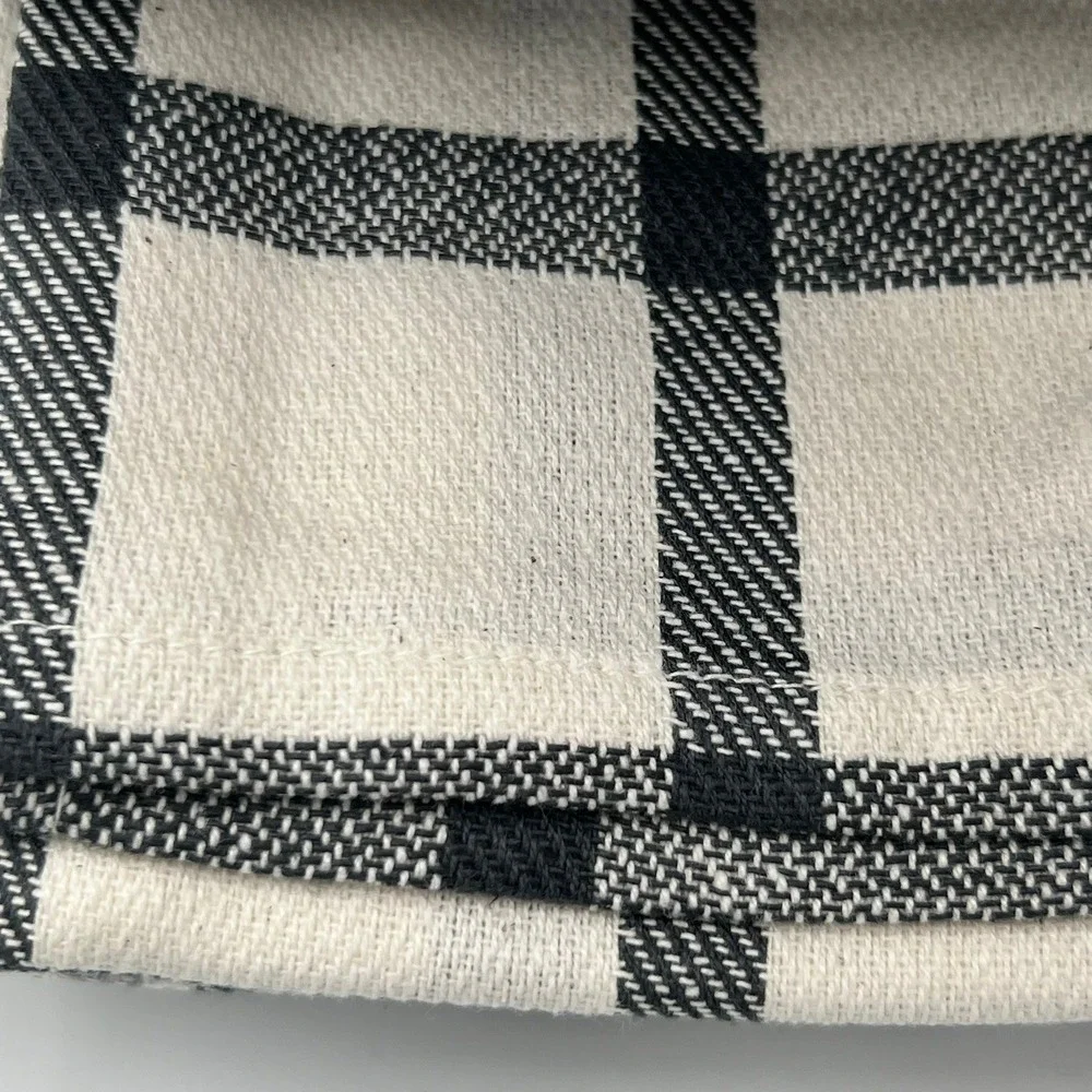 DII Woven Dishtowels Set of 5 Gray Plaid Stripe CAMZ36925 New